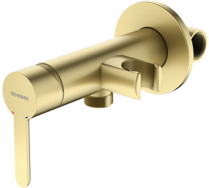 MEZCLADOR SANITARIO DE DUCHA CON SOPORTE BRUSHED PVD GOLD